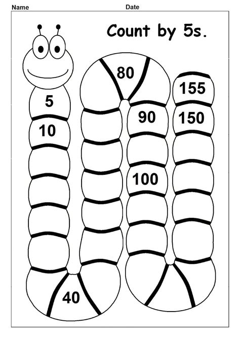 counting backwards in 5s worksheet